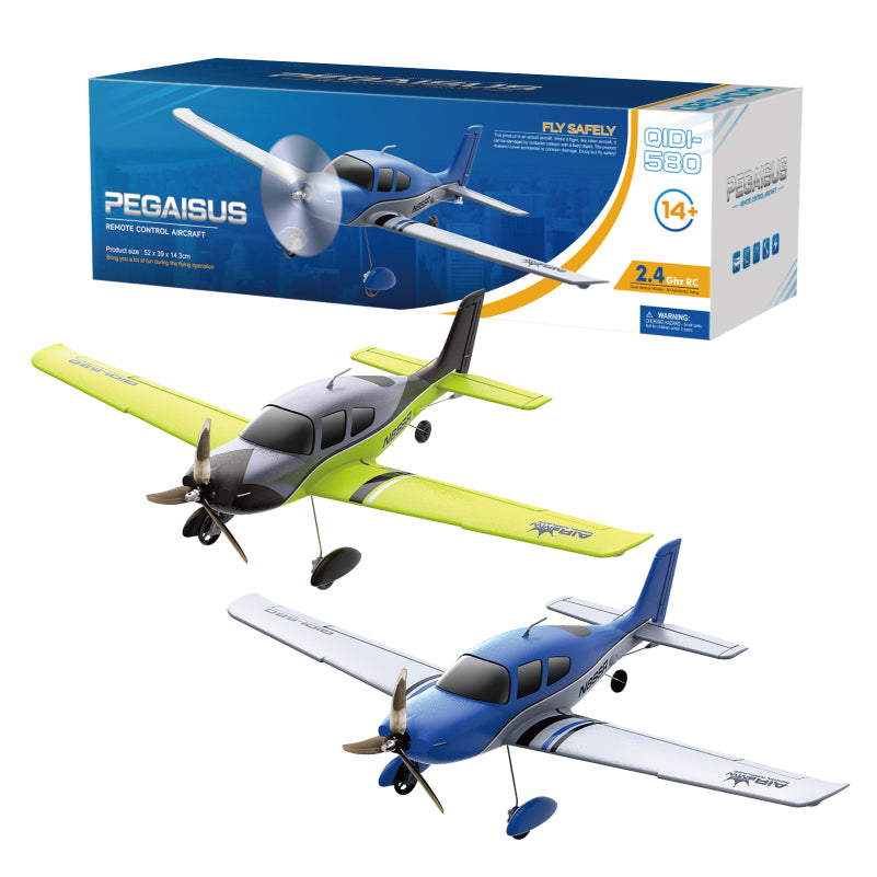 SJY-QIDI-580 SR22 | 2.4G 4-kanavainen RC-purjelennokki | Harjaton moottori | LED-valot
